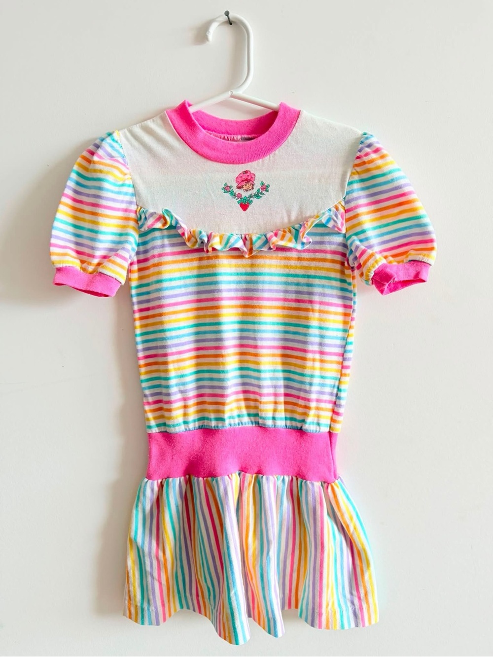 Vintage Strawberry Shortcake 3T colorful stripes dress